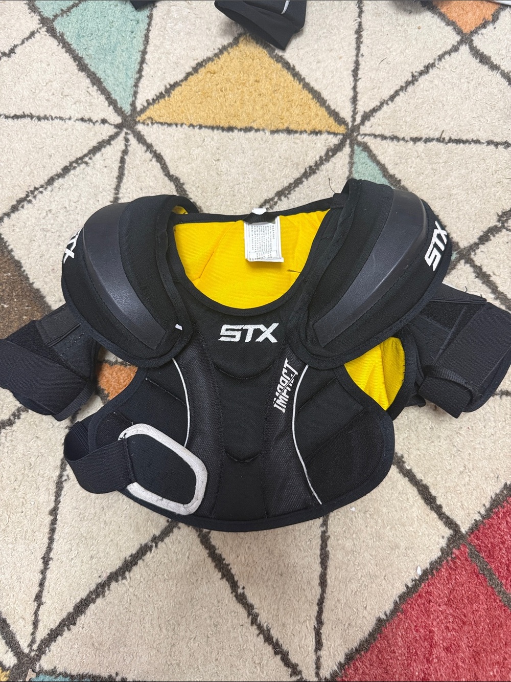 STX Kids' Black & Yellow Shoulder Pads - Protective Top LAX